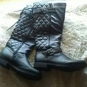 Black Boots with lace up in the back